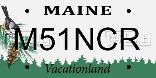 M51NCR Maine License Plate