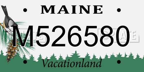 M526580 Maine License Plate