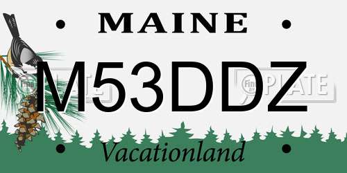 M53DDZ Maine License Plate