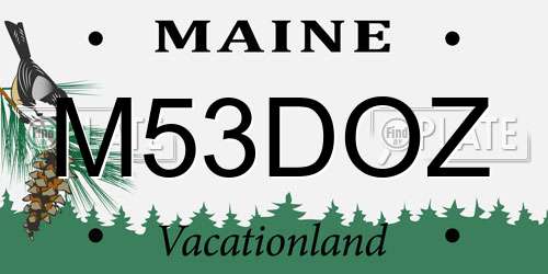 M53DOZ Maine License Plate