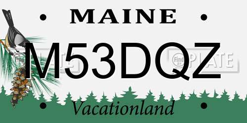 M53DQZ Maine License Plate