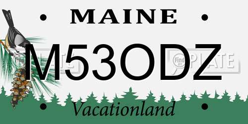 M53ODZ Maine License Plate