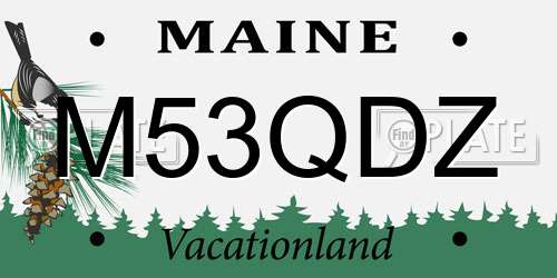 M53QDZ Maine License Plate