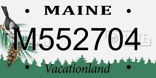 M552704 Maine License Plate