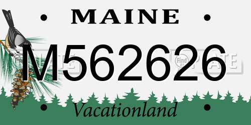 M562626 Maine License Plate
