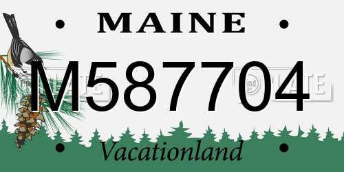 M587704 Maine License Plate
