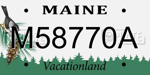 M58770A Maine License Plate