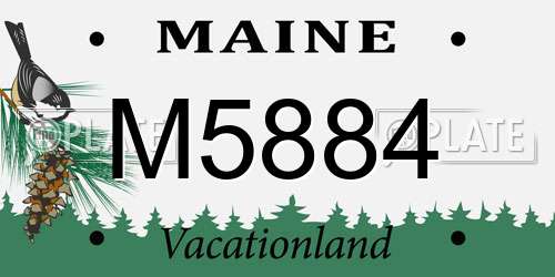 M5884 Maine License Plate