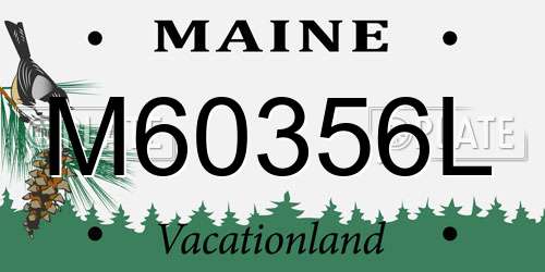 M60356L Maine License Plate