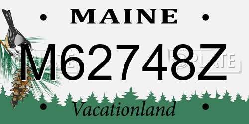 M62748Z Maine License Plate