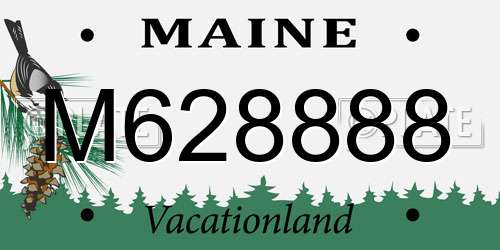 M628888 Maine License Plate