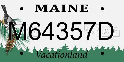 M64357D Maine License Plate