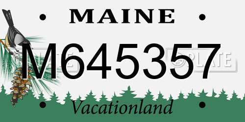 M645357 Maine License Plate