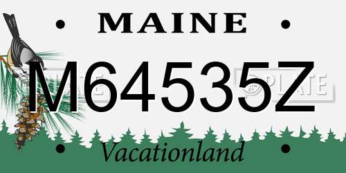 M64535Z Maine License Plate