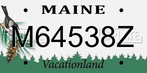 M64538Z Maine License Plate