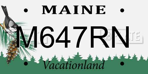 M647RN Maine License Plate