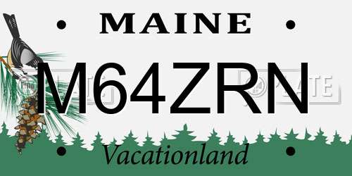 M64ZRN Maine License Plate