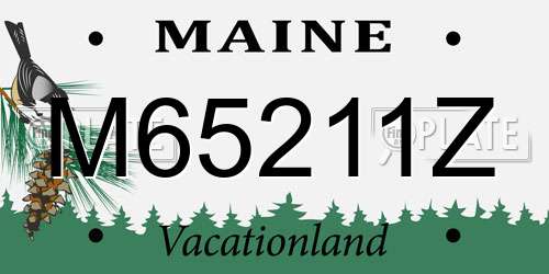 M65211Z Maine License Plate