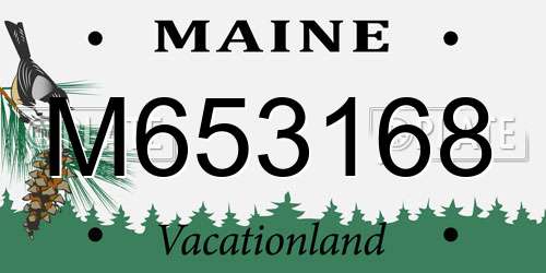 M653168 Maine License Plate