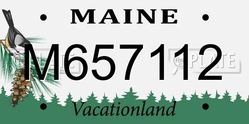M657112 Maine License Plate