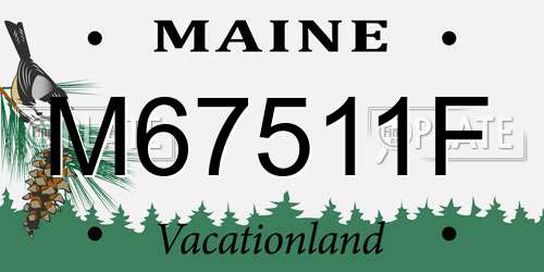 M67511F Maine License Plate