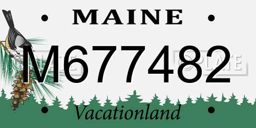 M677482 Maine License Plate