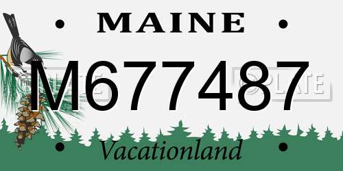 M677487 Maine License Plate
