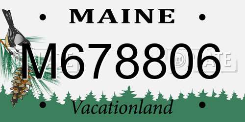 M678806 Maine License Plate
