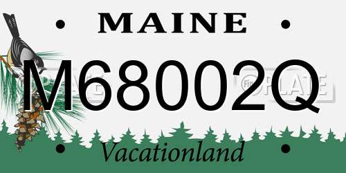 M68002Q Maine License Plate