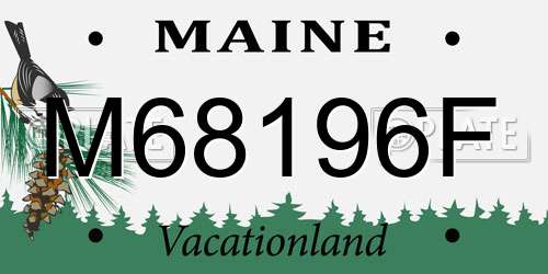 M68196F Maine License Plate