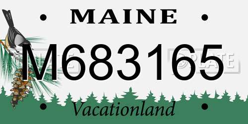 M683165 Maine License Plate