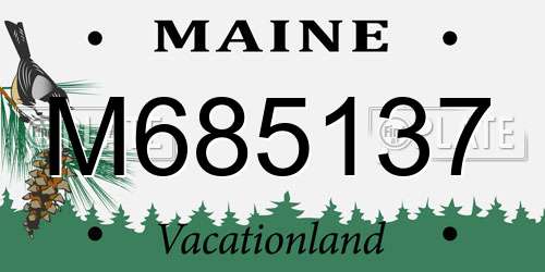 M685137 Maine License Plate