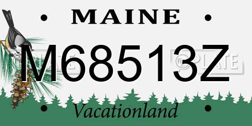M68513Z Maine License Plate