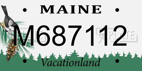M687112 Maine License Plate
