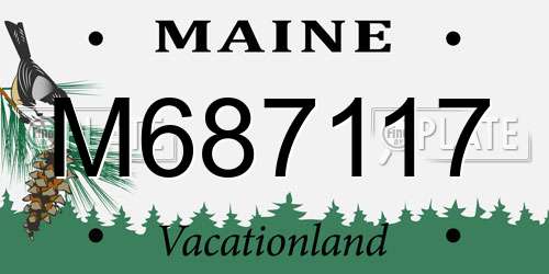 M687117 Maine License Plate