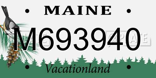 M693940 Maine License Plate