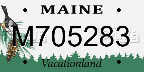 M705283 Maine License Plate