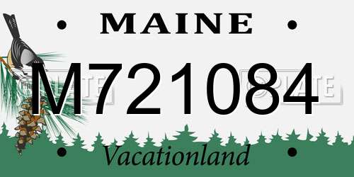 M721084 Maine License Plate