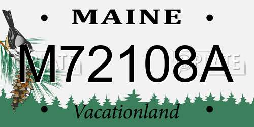 M72108A Maine License Plate