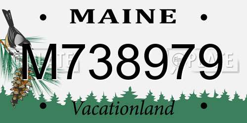 M738979 Maine License Plate