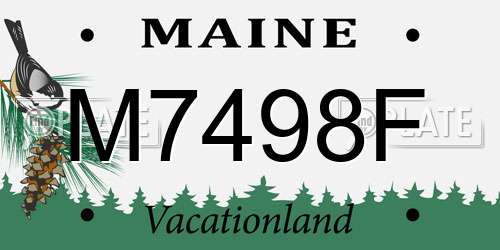 M7498F Maine License Plate