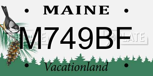 M749BF Maine License Plate