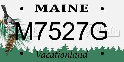 M7527G Maine License Plate