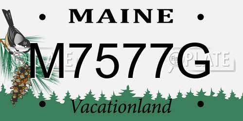 M7577G Maine License Plate