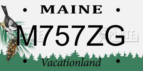 M757ZG Maine License Plate