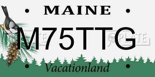 M75TTG Maine License Plate