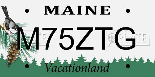 M75ZTG Maine License Plate