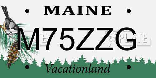 M75ZZG Maine License Plate