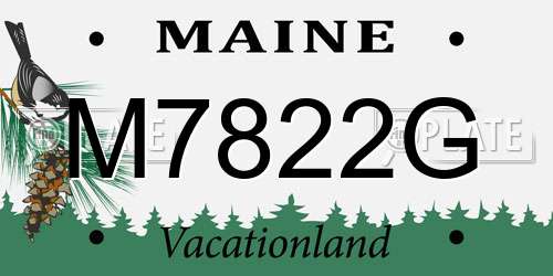 M7822G Maine License Plate