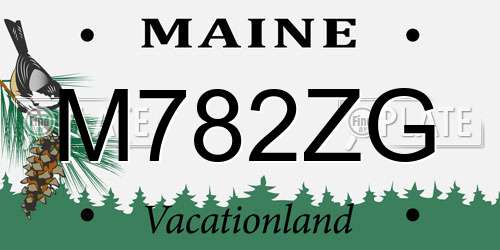 M782ZG Maine License Plate